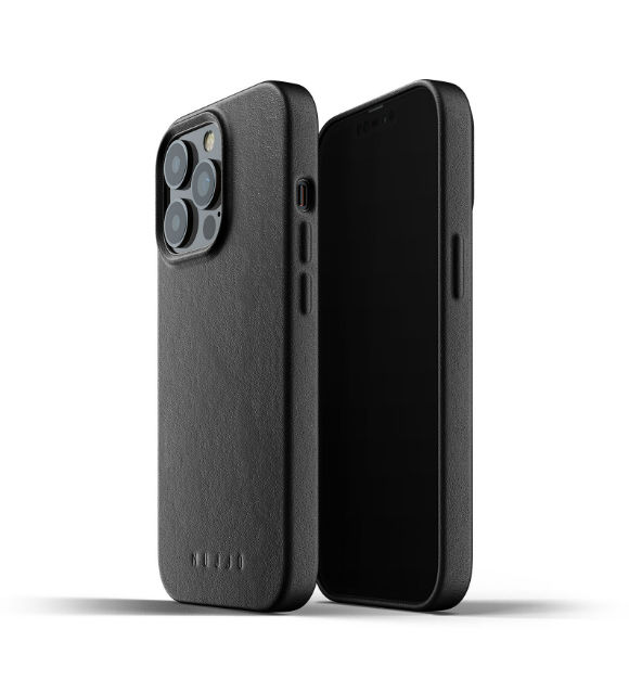Funda de piel Mujjo iPhone 13 Pro Max en color negro